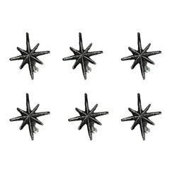 Set of 6 Antique Silver 2.75 x 2.25 x 1.25 x Inch, MCM Starburst – 6 –