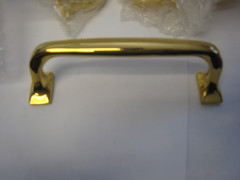 Lot Of 6 Yes 6 X 4″ C to C Dropped Handle Cabinet Pull Polished Brass Solid