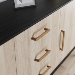 6 PCS 5 Inch Beech Round Wooden Drawer Pulls Cabinets Handle Kitchen Door