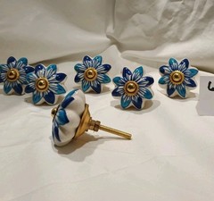 Hand-Painted Multi-Flower Ceramic Knobs (6 Pack) – Floral Furniture Pulls.