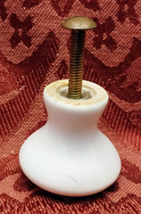 Lot of 28 Vintage White Porcelain Cabinet/Drawer Pulls w/Screws – Very Nice!