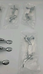13pc Cabinet Hardware Lot 12 Satin Nickel White Porcelain 3″ Pulls & 4 Knobs Set