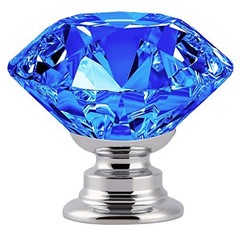 Luxurious 12 Pcs 30MM Blue Diamond Crystal Cabinet Knobs – Elegant Glass Handles