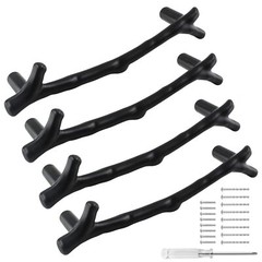 4pcs Silver Twig Drawer Handles, 3-3/4 Inch Hole Center Zinc Alloy