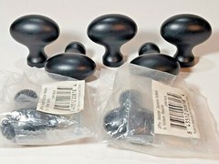 Lot 7 Jeffrey Alexander Oval Knob 3991-BLK Matte Black Cabinet Hardware Lyon