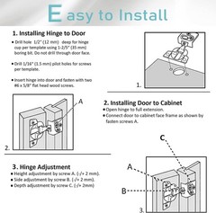 20Pack 1-1/4″ Overlay Soft Close Face Frame 105° Compact Cabinet Hinge Handware