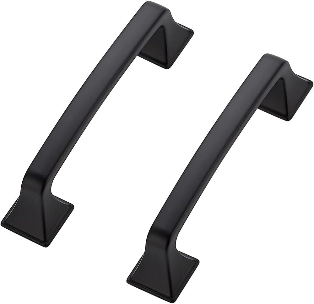 30 Pack Matte Black 3-3/4″ Cabinet Pull Handles Square Base Kitchen Drawer Pulls