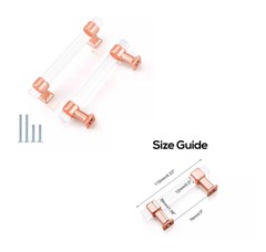 20 Pcs Acrylic & Rose Gold Cabinet Handles Drawer Pulls Modern Decor mount 4.33”