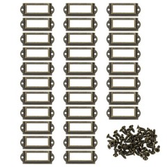 60x24mm Metal Label Holders, 30 PCS Label Frames with Screws, Bronze