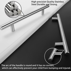 25 PCS Cabinet Handles Brushed Nickel Pulls 33/4in Hole HD201SN Kitchen Silver