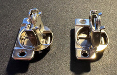 Pair of GRASS 860-45 Self-Closing Hinges with W10 21 Plate | 5/8″ Overlay
