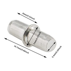 Piutouyar 5mm Shelf Pins 50 Pack Metal Nickel Cabinet Pegs