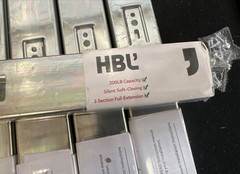 #223A HBL 10 Pairs Soft Close Drawer Slides, 18″, 200 lb