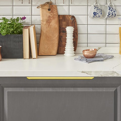 40 Gold Edge Cabinet Pulls – Concealed Handles for Kitchen Drawers