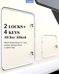 RV Storage Locks, 7/8” Camper 7/8 inch, 2 Locks with 4 Keyed Alike CROME