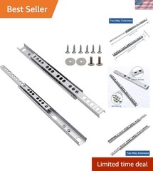 17 Inch Drawer Slides, 0.7 inch Wide, Pack of 2 | Metal, Ball Bearing, Dual D…