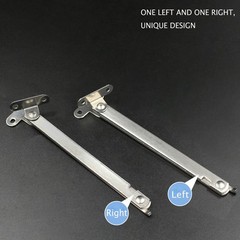 1 Pair Silver Steel Lid Support Hinges, 9.0 x 0.4, Rotatable Folding, Toy Box