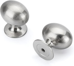 30 Pack Brushed Nickel Cabinet Knobs 1-5/16 inch Oval Drawer Knobs Silver Kitche