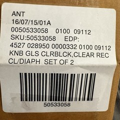 Anthropologie Glass Clear Block Rectangle Cabinet Drawer Pulls -set of 2