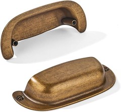 10 Pack 3″(76mm Hole Center Vintage Drawer Retro Pulls Antique Brass Cabinet Bin