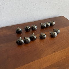 Lot of 12 Dark Pewter Metal Door Knobs Drawer Handles Some Wear Has Screws