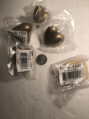 5- Knob Hill Gold Heart Drawer/cabinett Door Pulls +screws
