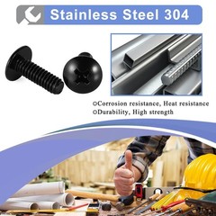 M6-1.0 x 25mm Truss Head Machine Screws – Durable Black Stainless Steel, 25 pcs