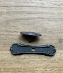 Hardware Cabinet Dresser Drawer Pull Oval KNOB w/ Backplate Spotted Bronze