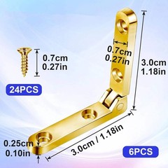 6 Set thicker and firm Small Hinges With Screws not easy to rust For Face Mount