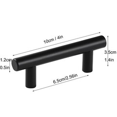 Black Stainless Steel T bar Kitchen Cabinet Door Handles Drawer Pulls Knobs Lot