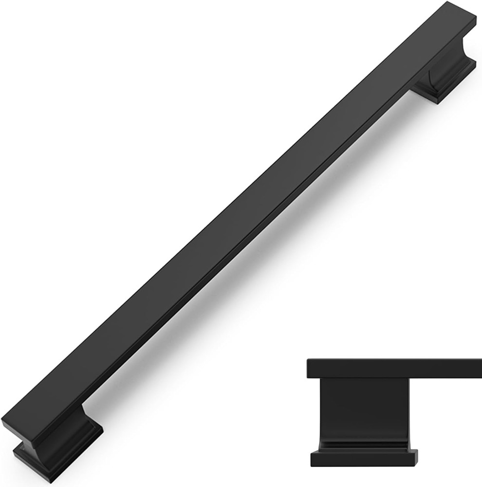 10 Pack 5 Inch(128Mm) Matte Black Cabinet Handles Black Kitchen Cabinet Pulls Ca