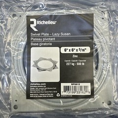 Richelieu Lazy Susan Swivel Plate #BP6612 6x6x5/16 500lb rating Zinc-Plated {II}