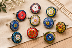 10 handmade Marrakesh multicolour drawer knob mosaic ceramic pulls cabinet knobs