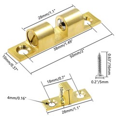 2″ / 50mm Double Ball Tension Roller Catch Latch Solid Brass Fitting 12 PCS