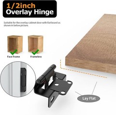 1/2″ Overlay Semi Partial Wrap Kitchen Cabinet Hinges Self Closing Cabinet Hinge