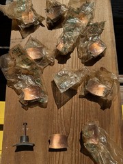 Copper MCM Cabinet Dresser Drawer Knob Hardware Lot of 12 Vtg Amerock / Merit