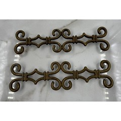 Vintage Antique 8″ Brass Drawer Pulls Handles Gold Metal Dresser Cabinet Knobs