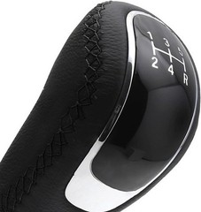 5 Speed Shift Knob, Weihted Manual Gear Shifter Knobs, Leather G Color: Black