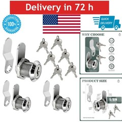 3 Packs Cabinet Locks with Keys – Keyed Alike Zinc Alloy Locks