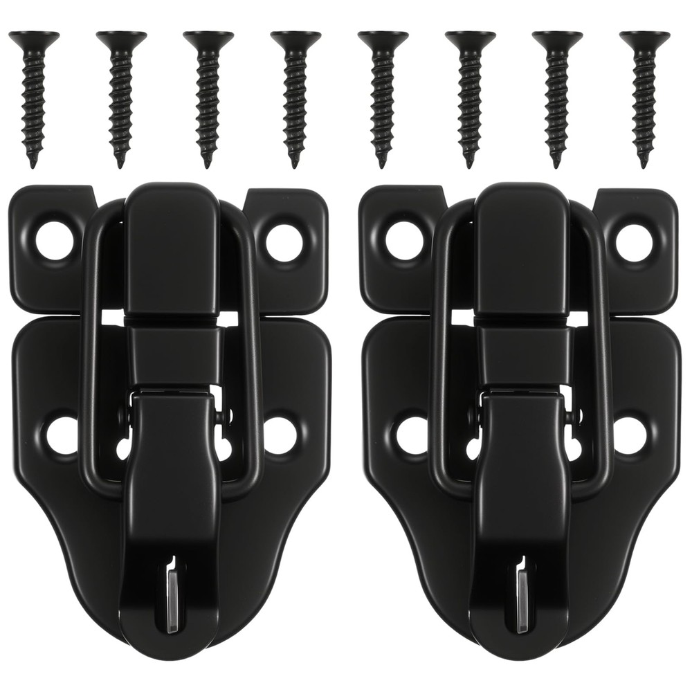 2 Pack Small Hasp Latches for Wooden Boxes Toggle Tool Box Buckle Latch Loc