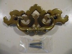 Metal, Brass Finish, Cabinet, Dresser, Desk Door/Door, Batwing Bail Pull