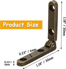 12 Pcs Bronze Hinges, 90 Degree Jewelry Box Hinge Wood Box Mini Hinge Gift Bo…