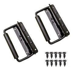 2 Pcs Spring Loaded Case Handle 5.51″ × 3.15″， Heavy Duty Black Surface Mount…