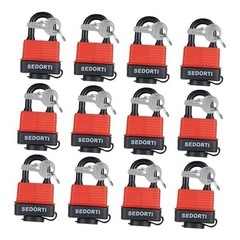 Colored Waterproof Padlocks, Red-Covered Laminated Steel Lock, RED 40mm*12