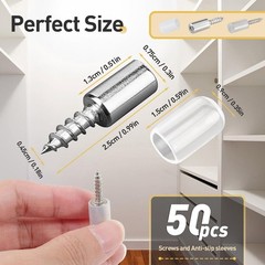 50 Pcs Self Tapping Screws Cabinet Laminate Support Shelf Pins with Non-Slip