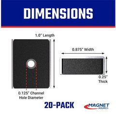 Master Magnetics Ceramic Latch Magnet Assemblies – Rectangular with Center Ho…