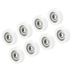 8pcs Nylon Pulley Wheel 10x38x12mm Bearing Sliding Conveyor Roller Wheel White