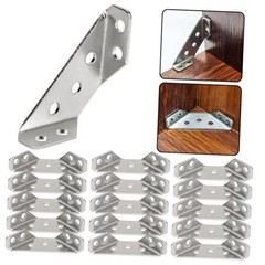 25 PCS Universal Stainless Steel Furniture Corner Connector Bracket | silvery