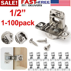 1-100pcs Overlay Soft Close Face Frame 105° Compact Cabinet Hinge + Screws USA