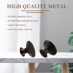 12 Pcs Antique Red Bronze Cabinet Knobs Metal Drawer Knobs Round Dresser Handle